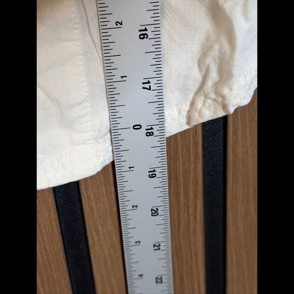 Free People Top Small Womens White Button Cropped Linen Button Front - Picture 5 of 7